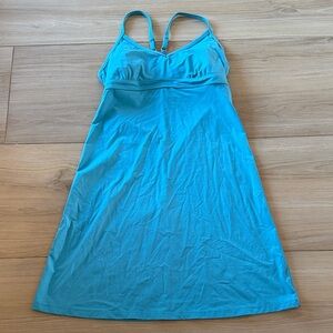 Athleta Womens Blue Active Dress Built In Shelf Bra Adjustable Straps Small